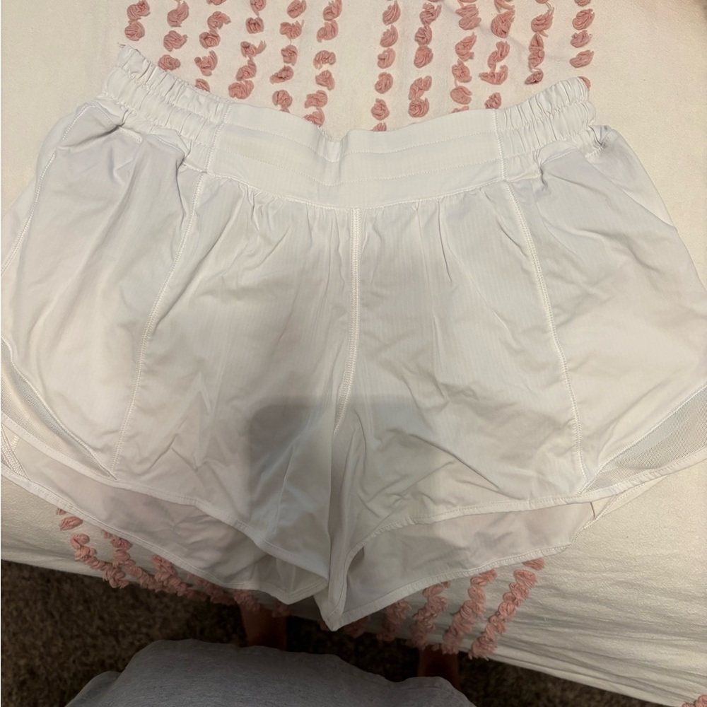 Women's White Lululemon Athletic Shorts 4”